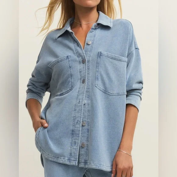 Z Supply Denim top- Size XL - Picture 1 of 4